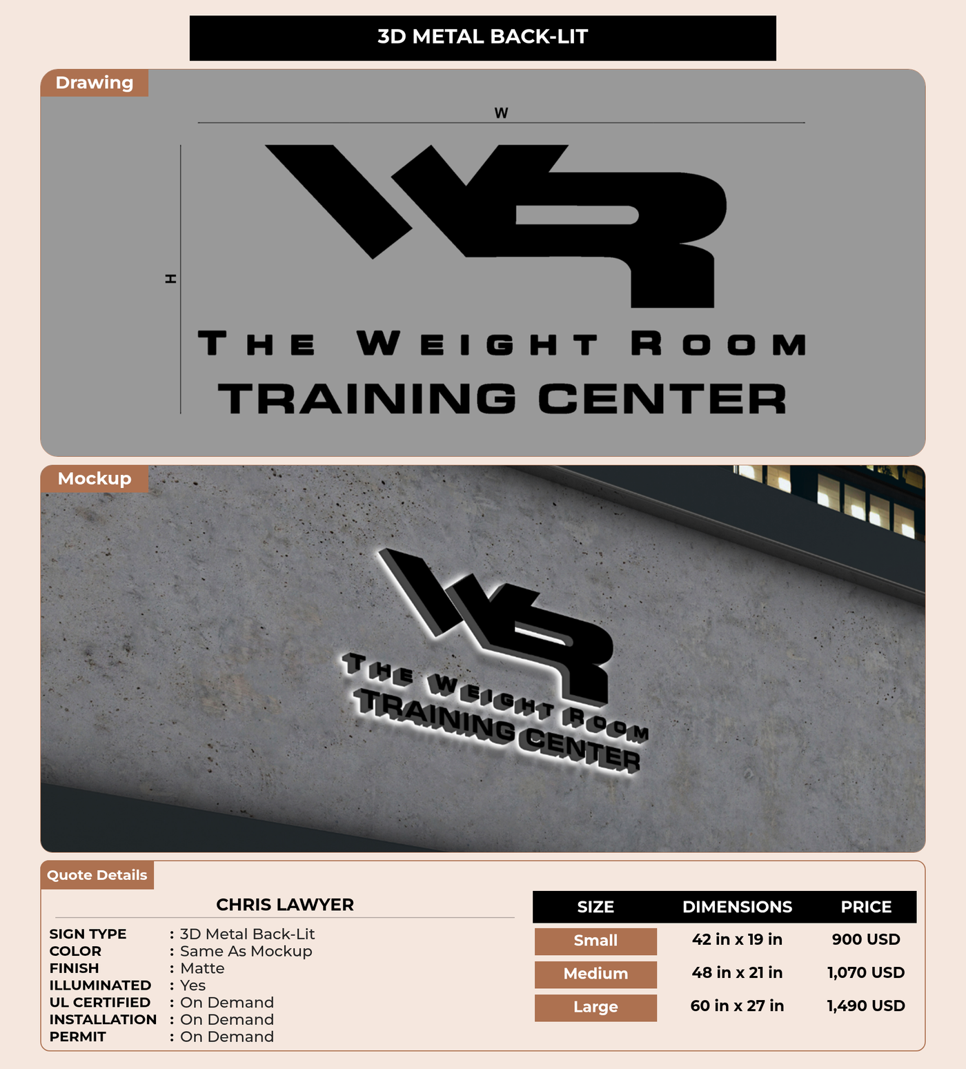 CUSTOM MOCKUP SIGN FOR Chris Lawyer