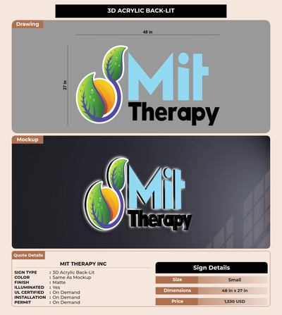 CUSTOM MOCKUP SIGN FOR MIT Therapy Inc