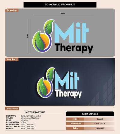 CUSTOM MOCKUP SIGN FOR MIT Therapy Inc