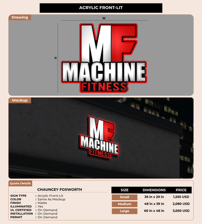 CUSTOM MOCKUP SIGN FOR Chauncey Foxworth