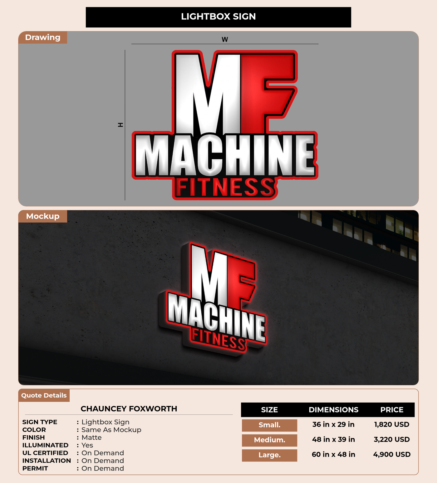 CUSTOM MOCKUP SIGN FOR Chauncey Foxworth