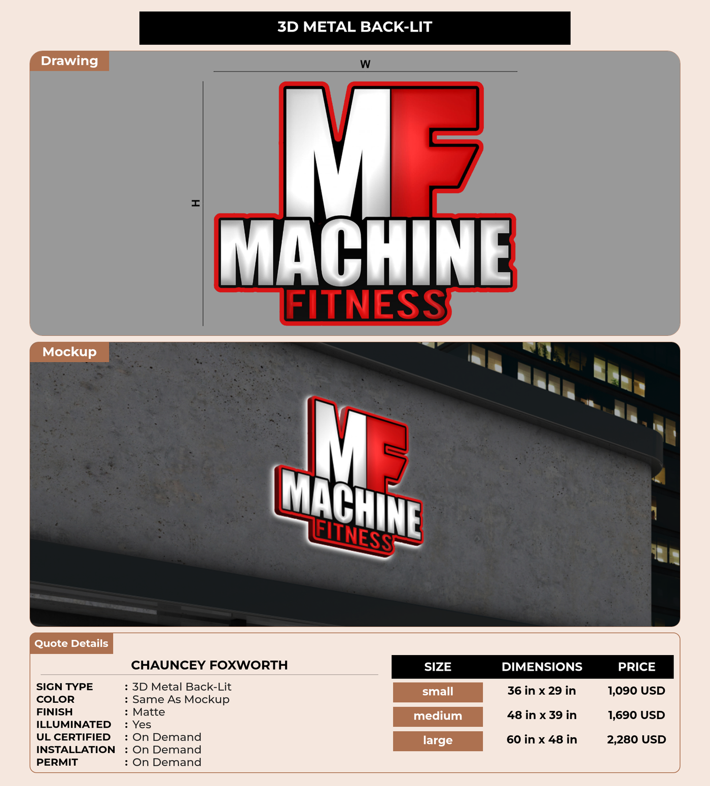 CUSTOM MOCKUP SIGN FOR Chauncey Foxworth