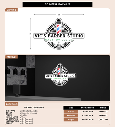 CUSTOM MOCKUP SIGN FOR Victor Delgado