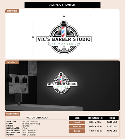 CUSTOM MOCKUP SIGN FOR Victor Delgado