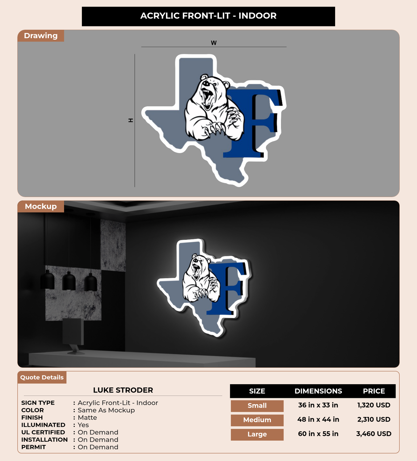 CUSTOM MOCKUP SIGN FOR Luke Stroder