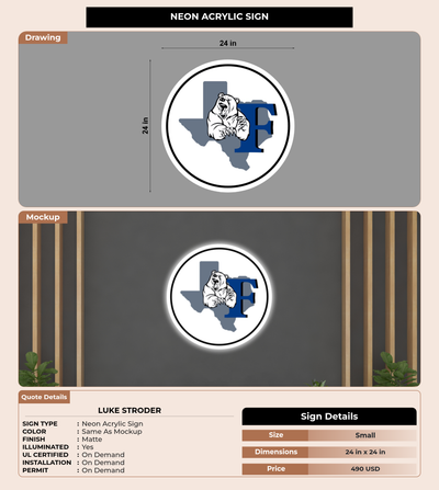 CUSTOM MOCKUP SIGN FOR Luke Stroder