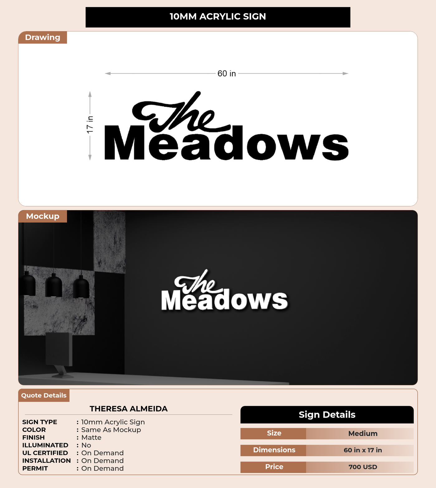 CUSTOM MOCKUP SIGN FOR Theresa Almeida