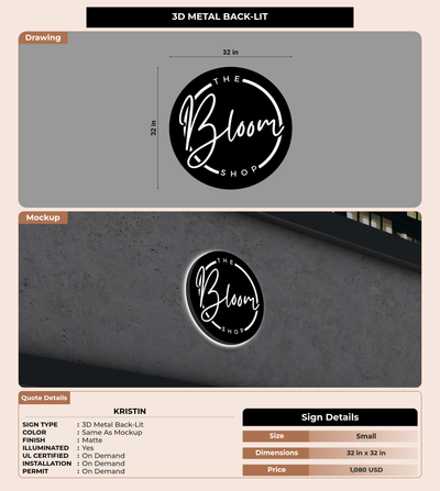 CUSTOM MOCKUP SIGN FOR Kristin