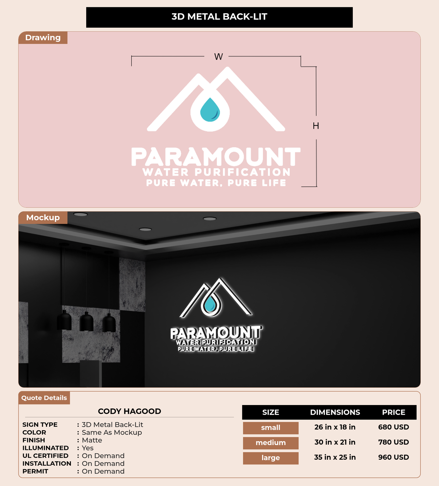 CUSTOM MOCKUP SIGN FOR Cody hagood