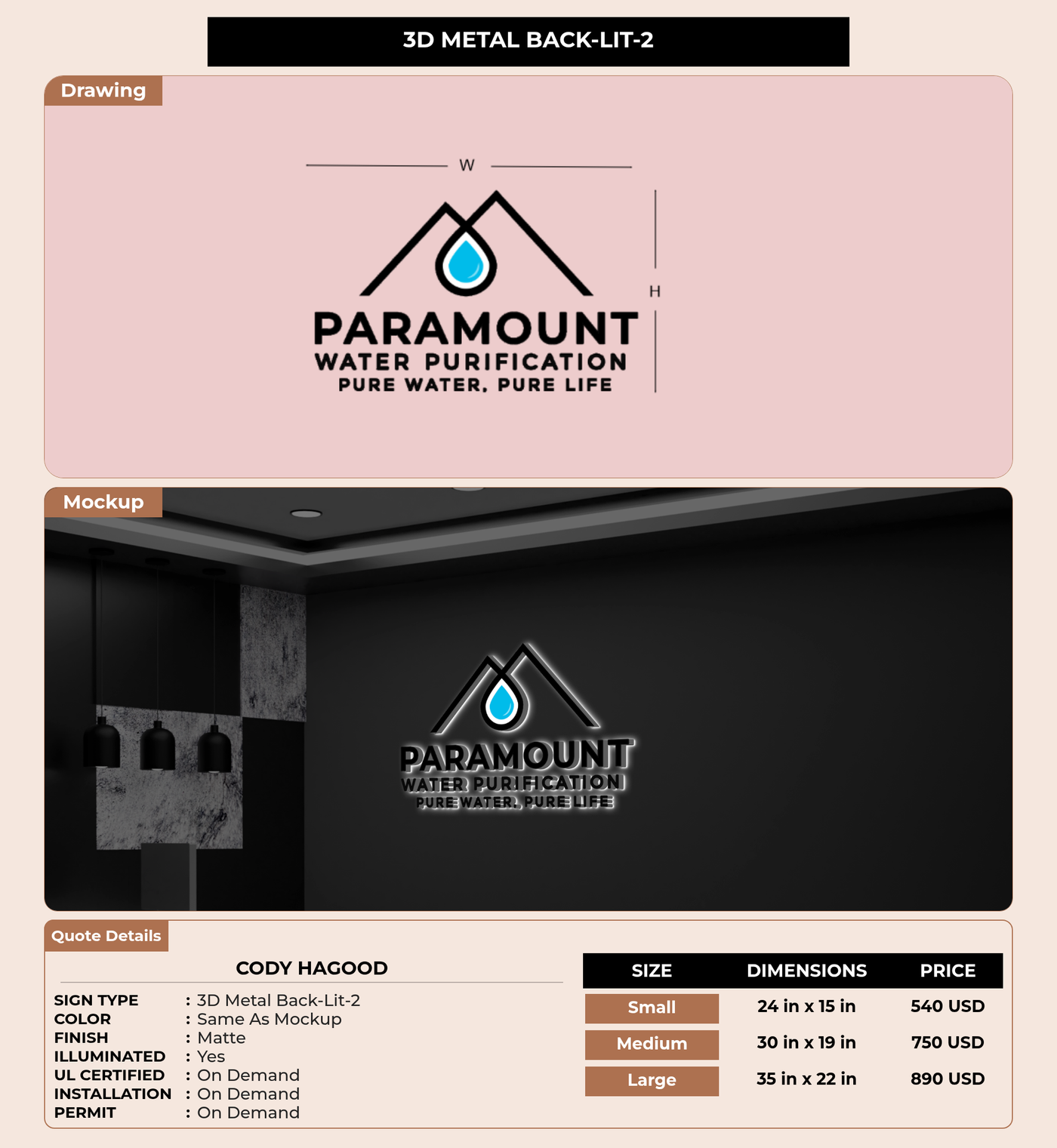 CUSTOM MOCKUP SIGN FOR Cody hagood