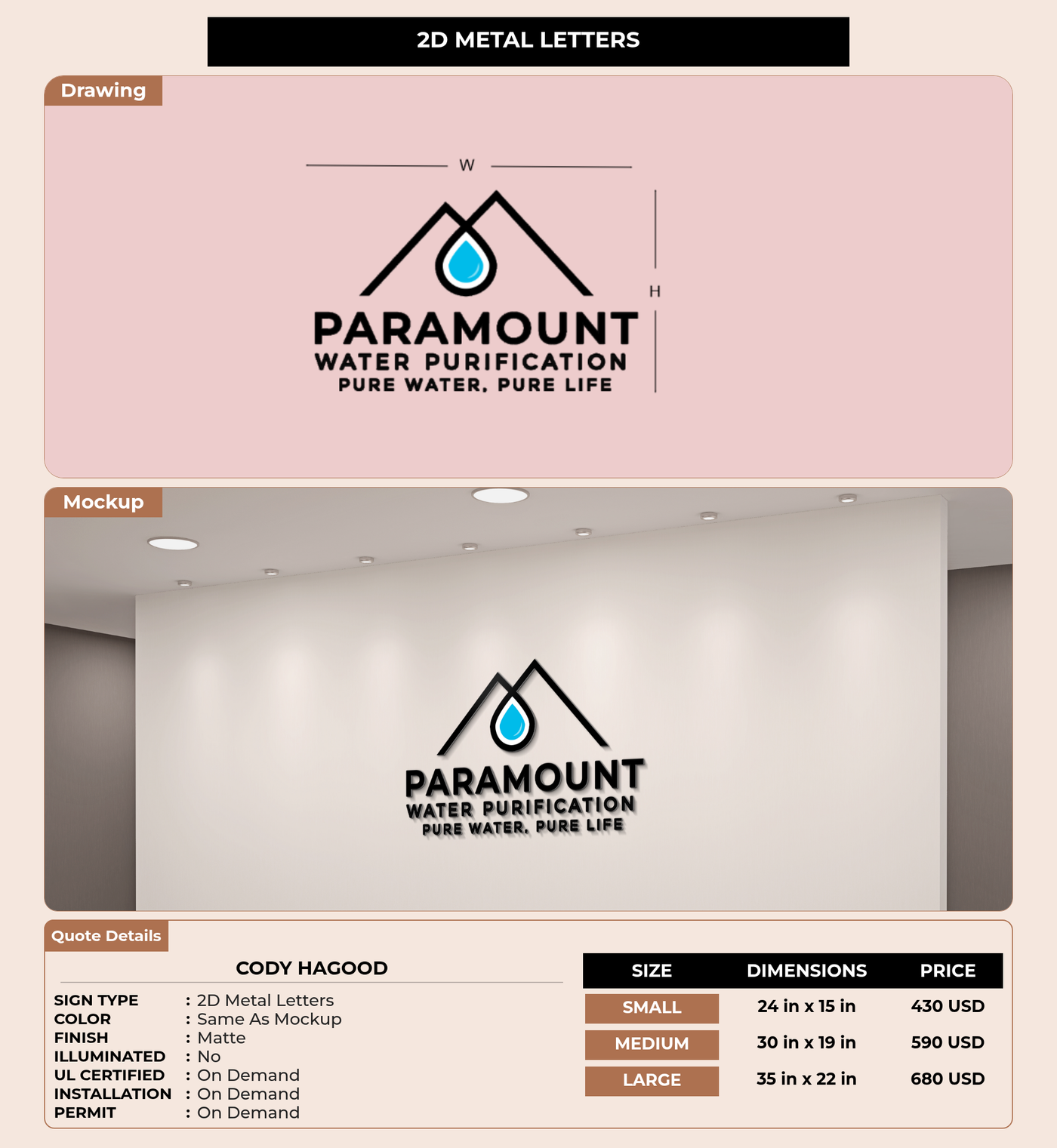 CUSTOM MOCKUP SIGN FOR Cody hagood