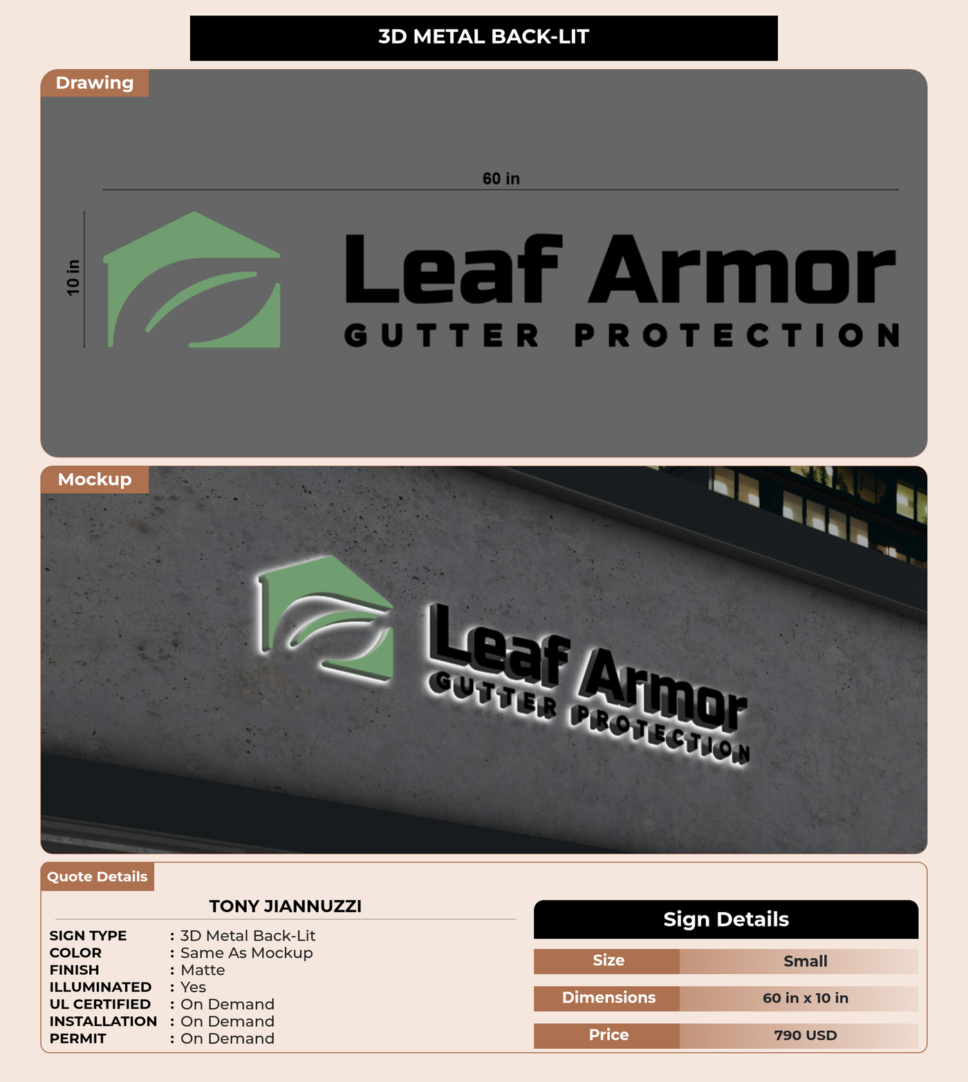 CUSTOM MOCKUP SIGN FOR Tony Jiannuzzi