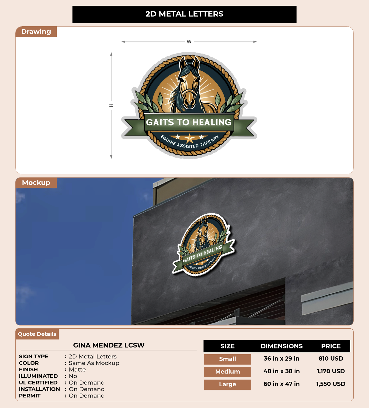 CUSTOM MOCKUP SIGN FOR Gina Mendez LCSW