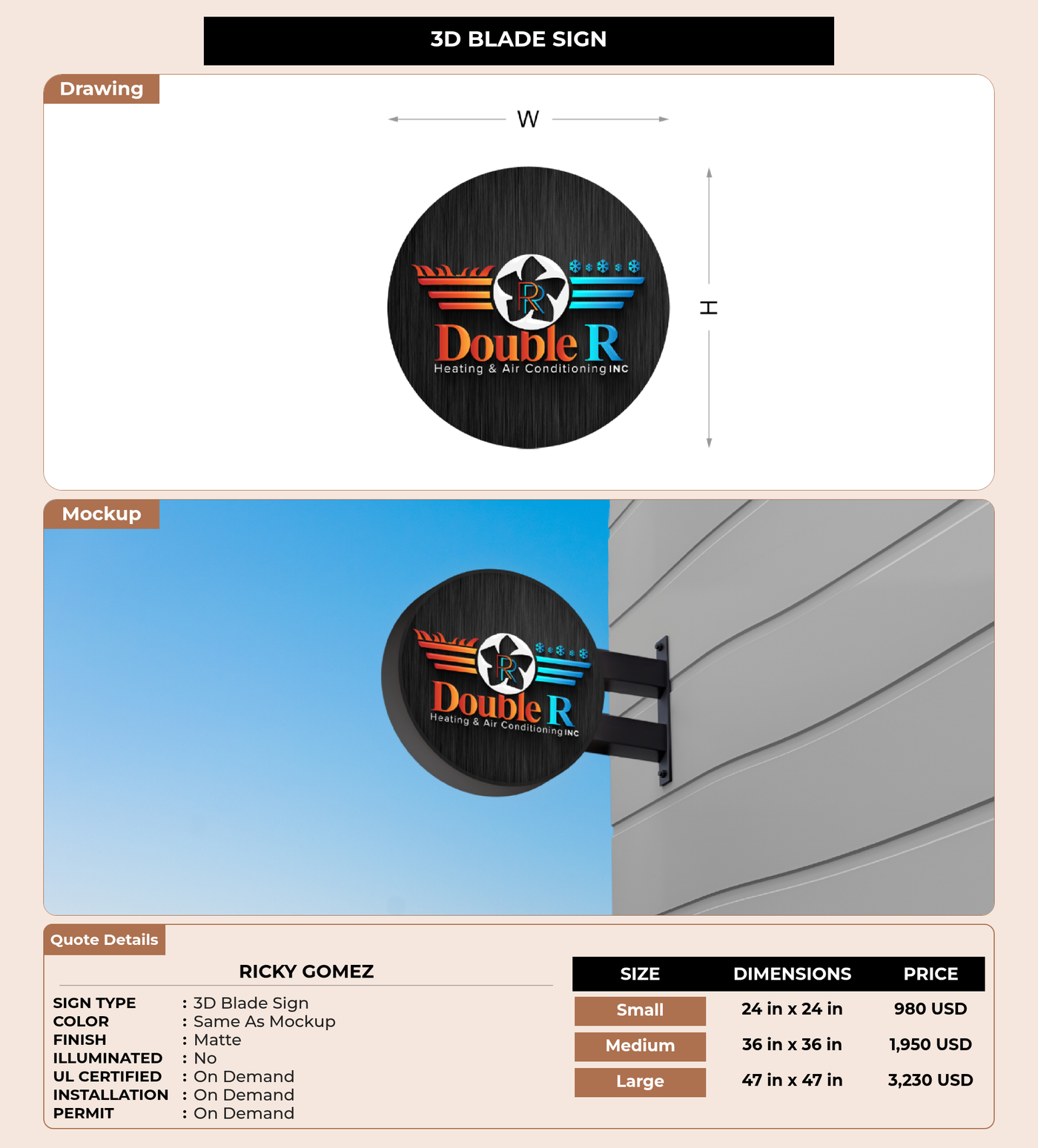 CUSTOM MOCKUP SIGN FOR Ricky Gomez