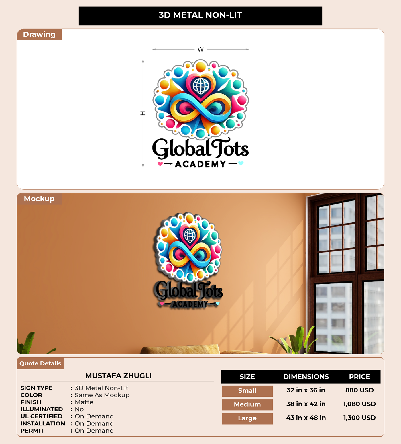 CUSTOM MOCKUP SIGN FOR Mustafa Zhugli