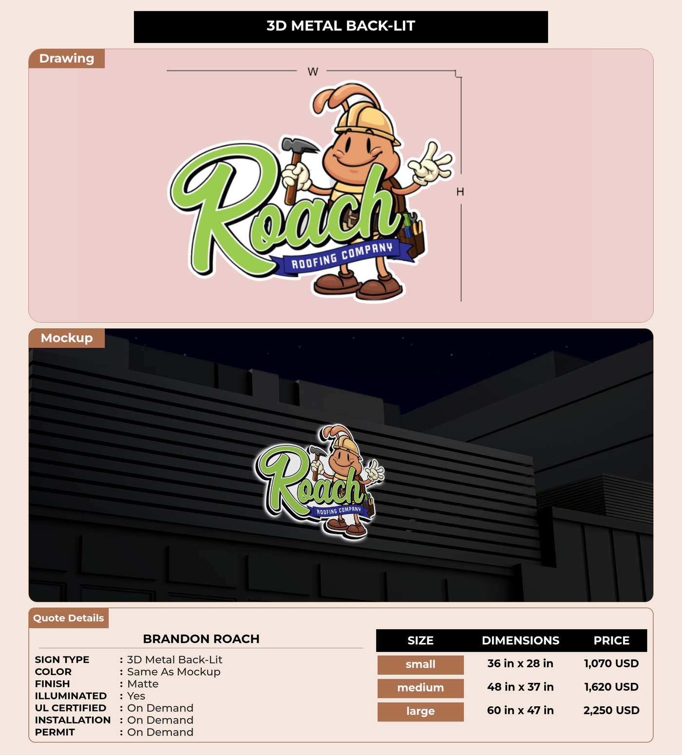 CUSTOM MOCKUP SIGN FOR Brandon Roach