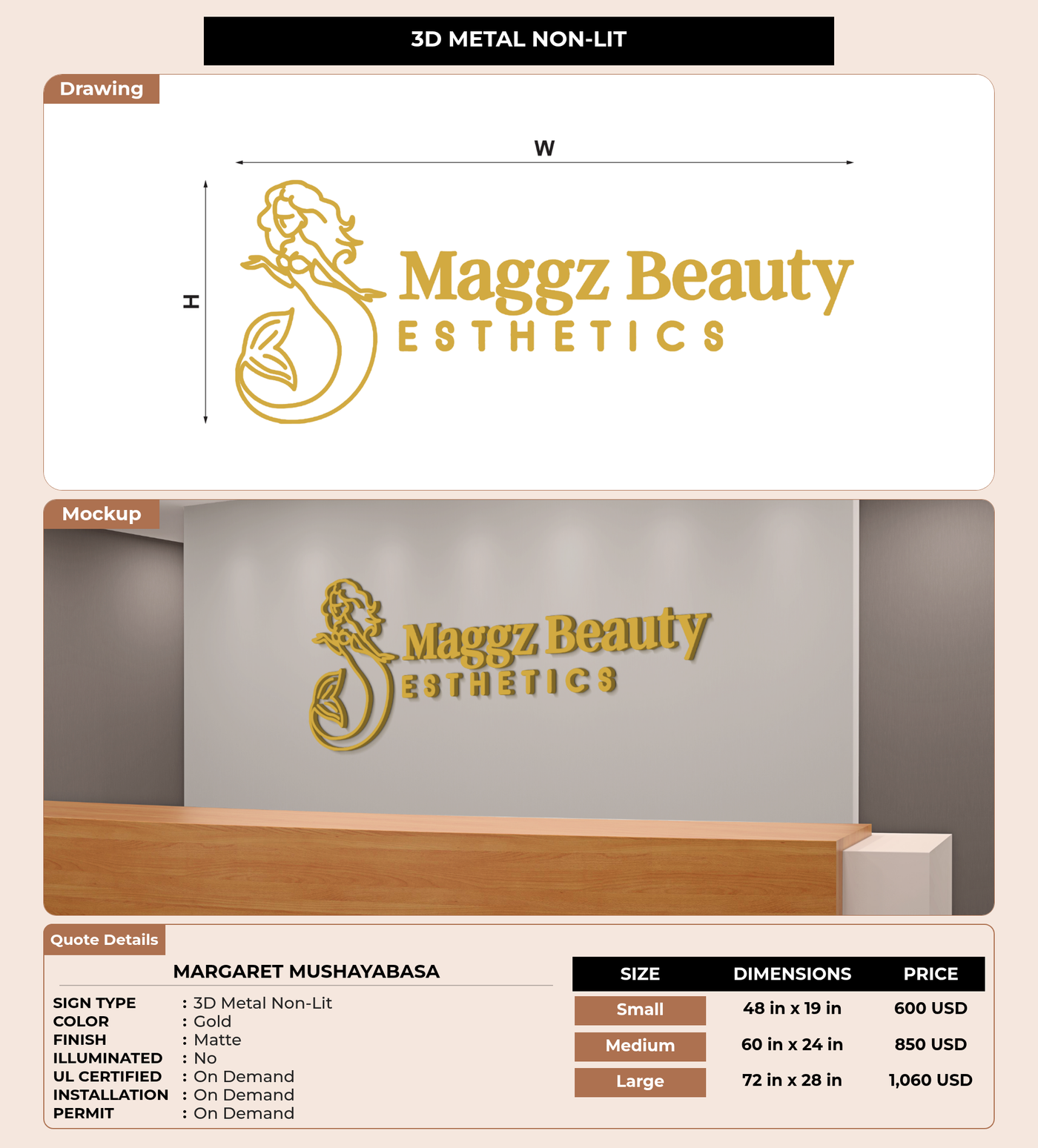CUSTOM MOCKUP SIGN FOR Margaret Mushayabasa