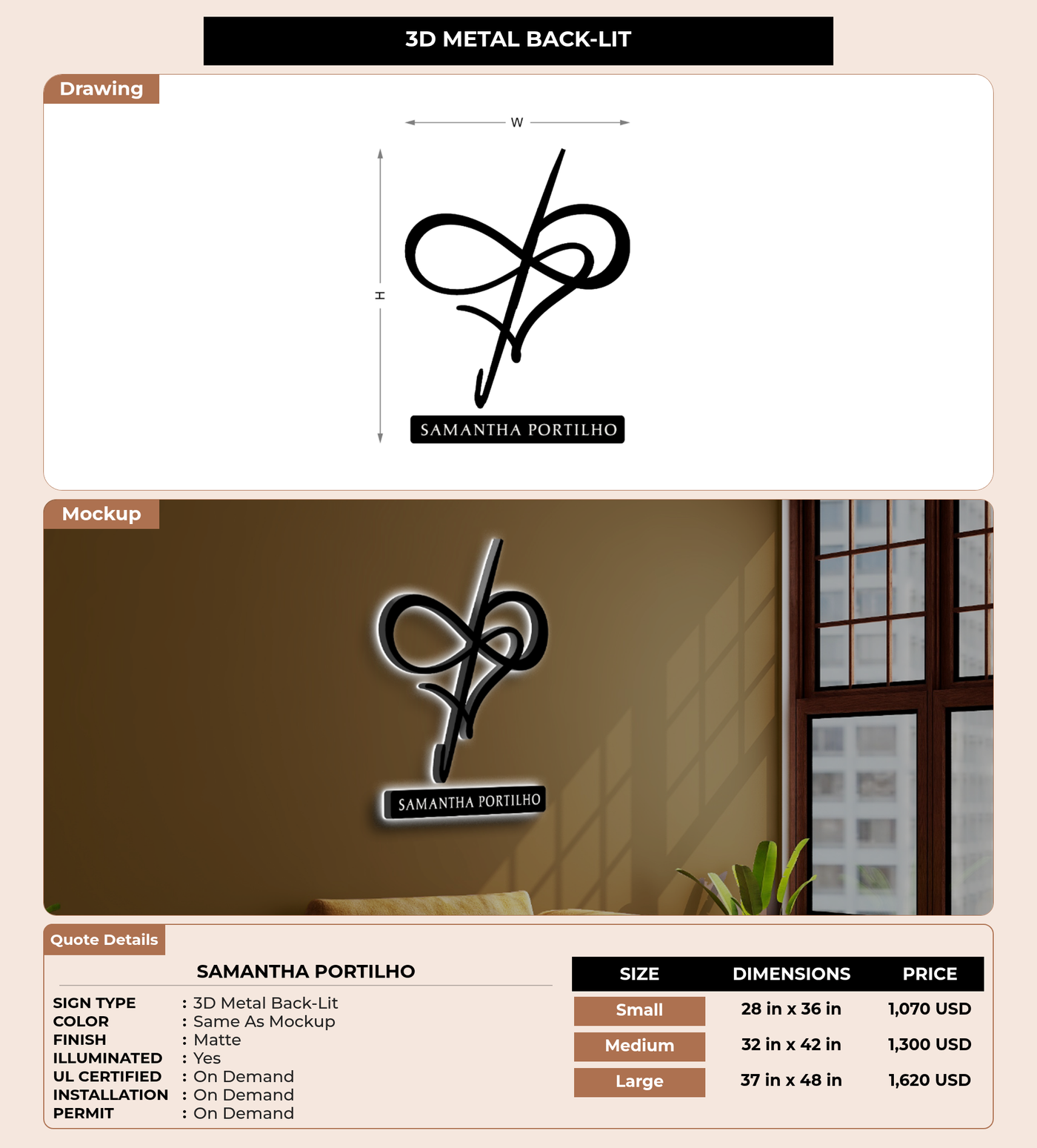 CUSTOM MOCKUP SIGN FOR Samantha Portilho