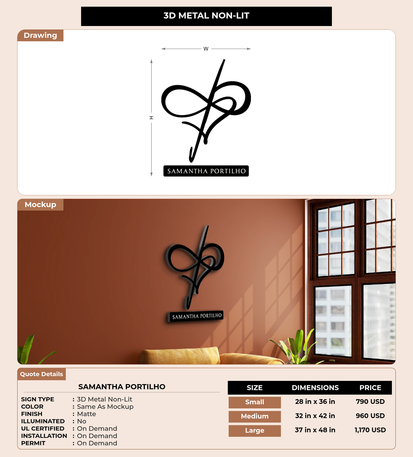 CUSTOM MOCKUP SIGN FOR Samantha Portilho