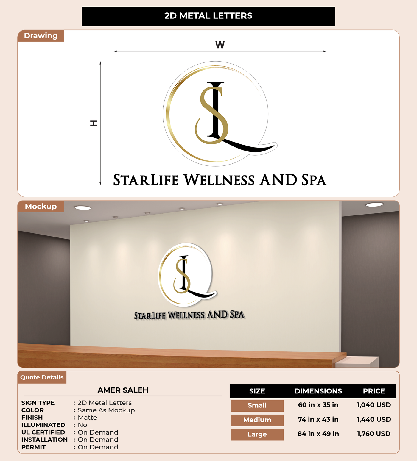 CUSTOM MOCKUP SIGN FOR Amer Saleh