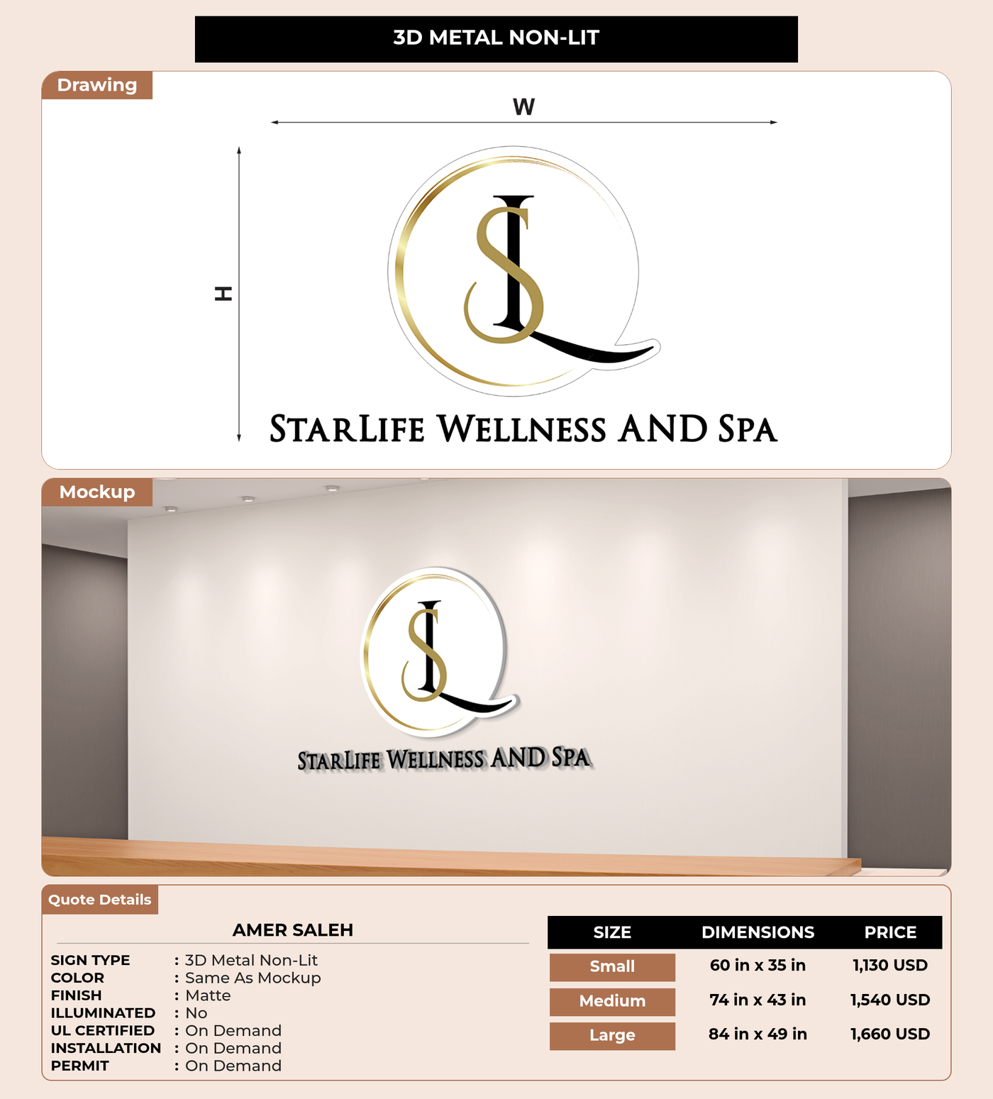 CUSTOM MOCKUP SIGN FOR Amer Saleh