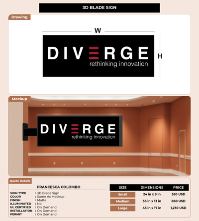 CUSTOM MOCKUP SIGN FOR Francesca Colombo