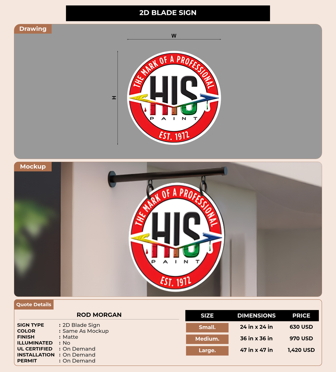 CUSTOM MOCKUP SIGN FOR Rod Morgan
