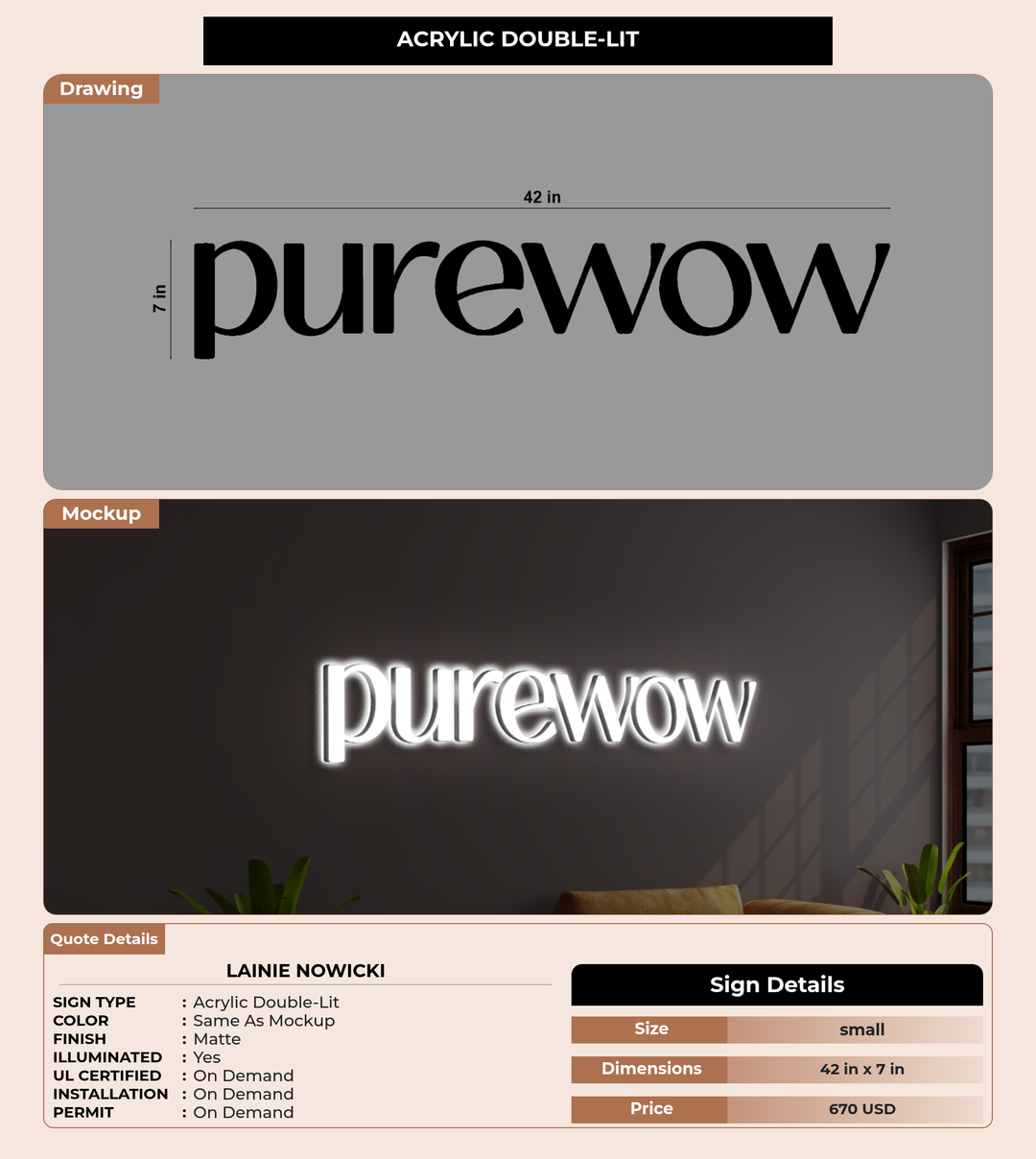CUSTOM MOCKUP SIGN FOR lainie nowicki