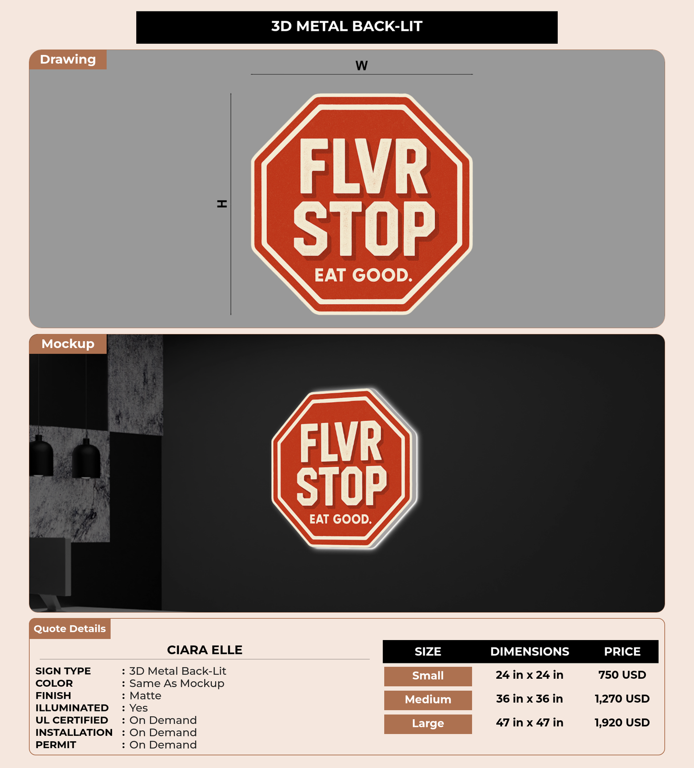 CUSTOM MOCKUP SIGN FOR Ciara  Elle