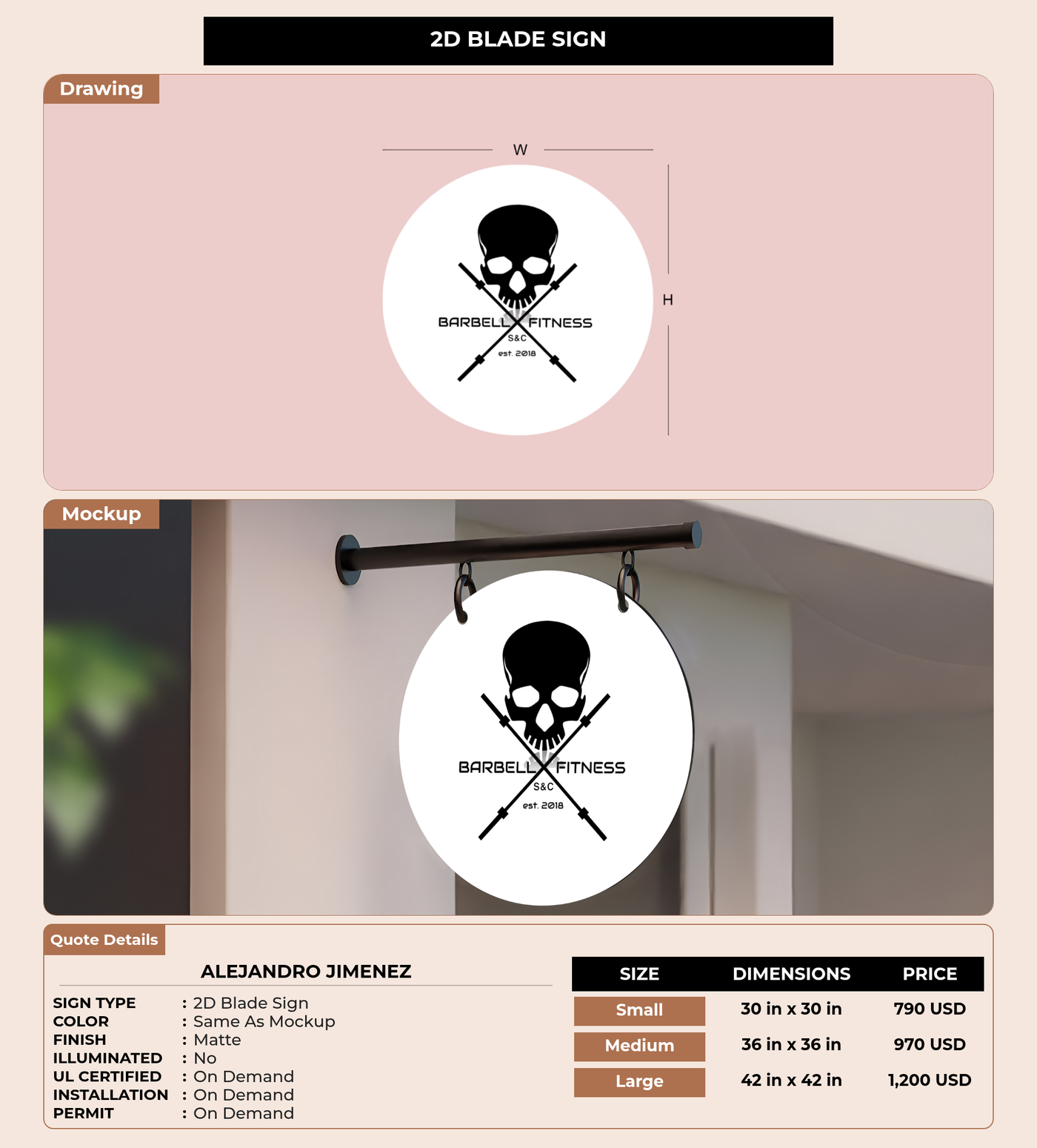CUSTOM MOCKUP SIGN FOR Alejandro Jimenez