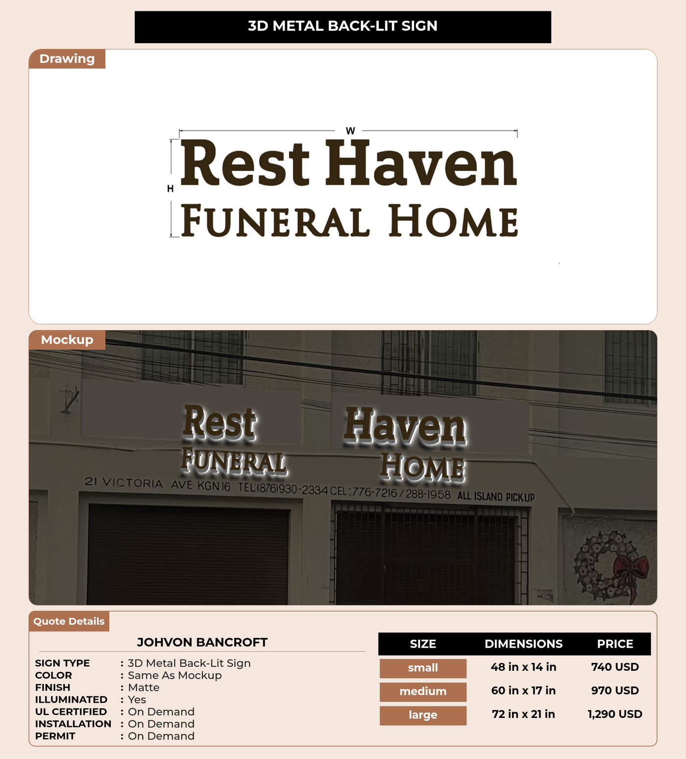 CUSTOM MOCKUP SIGN FOR Johvon Bancroft