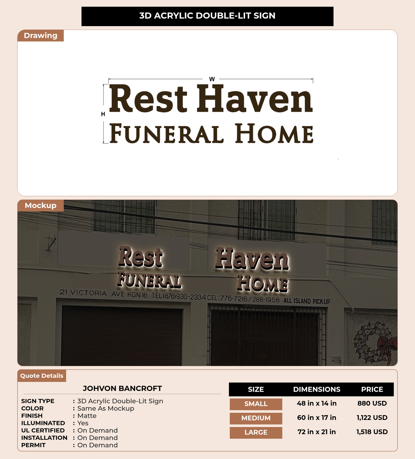 CUSTOM MOCKUP SIGN FOR Johvon Bancroft