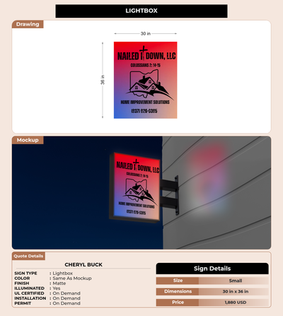 CUSTOM MOCKUP SIGN FOR Cheryl Buck