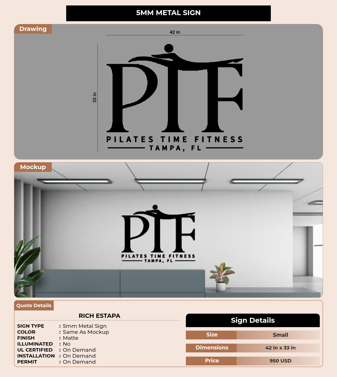 CUSTOM MOCKUP SIGN FOR Rich Estapa
