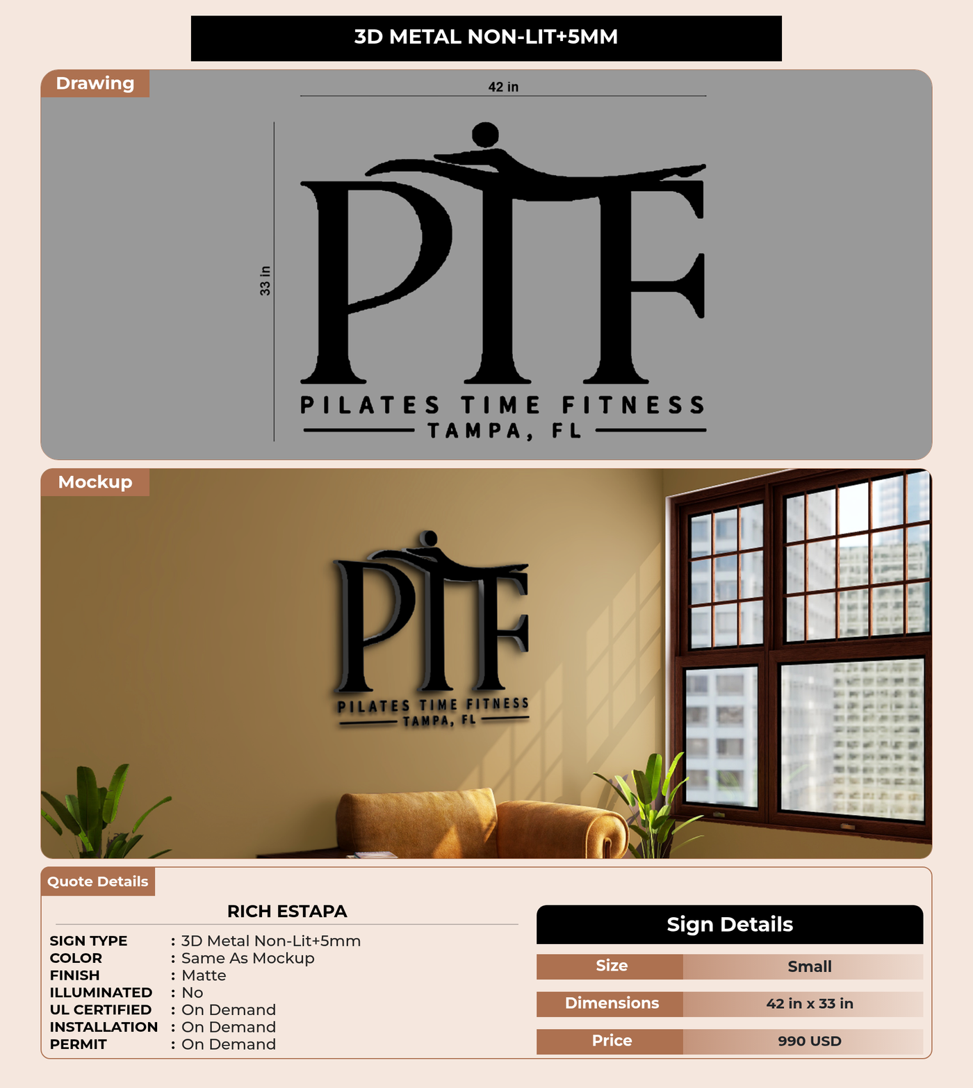 CUSTOM MOCKUP SIGN FOR Rich Estapa