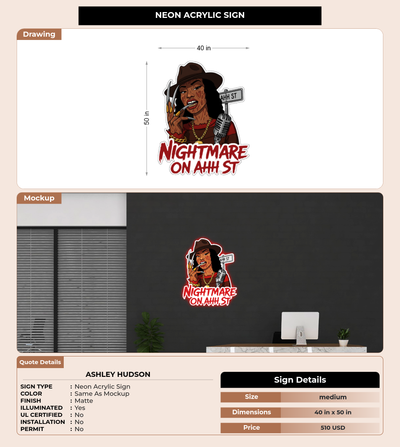 CUSTOM MOCKUP SIGN FOR Ashley Hudson