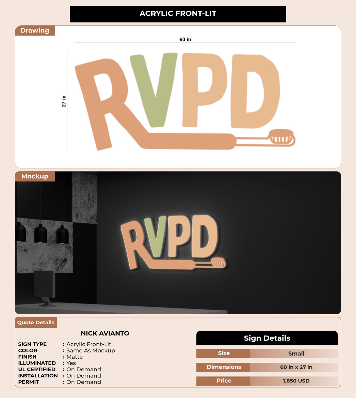 CUSTOM MOCKUP SIGN FOR Nick Avianto