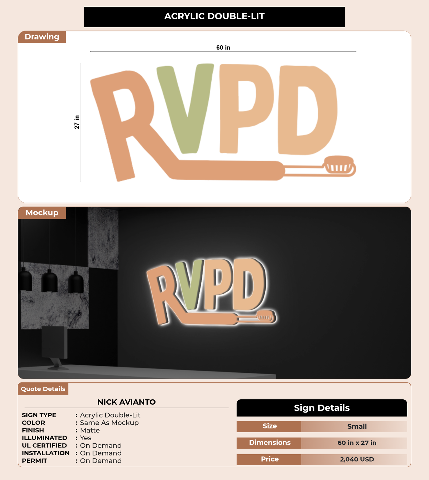 CUSTOM MOCKUP SIGN FOR Nick Avianto