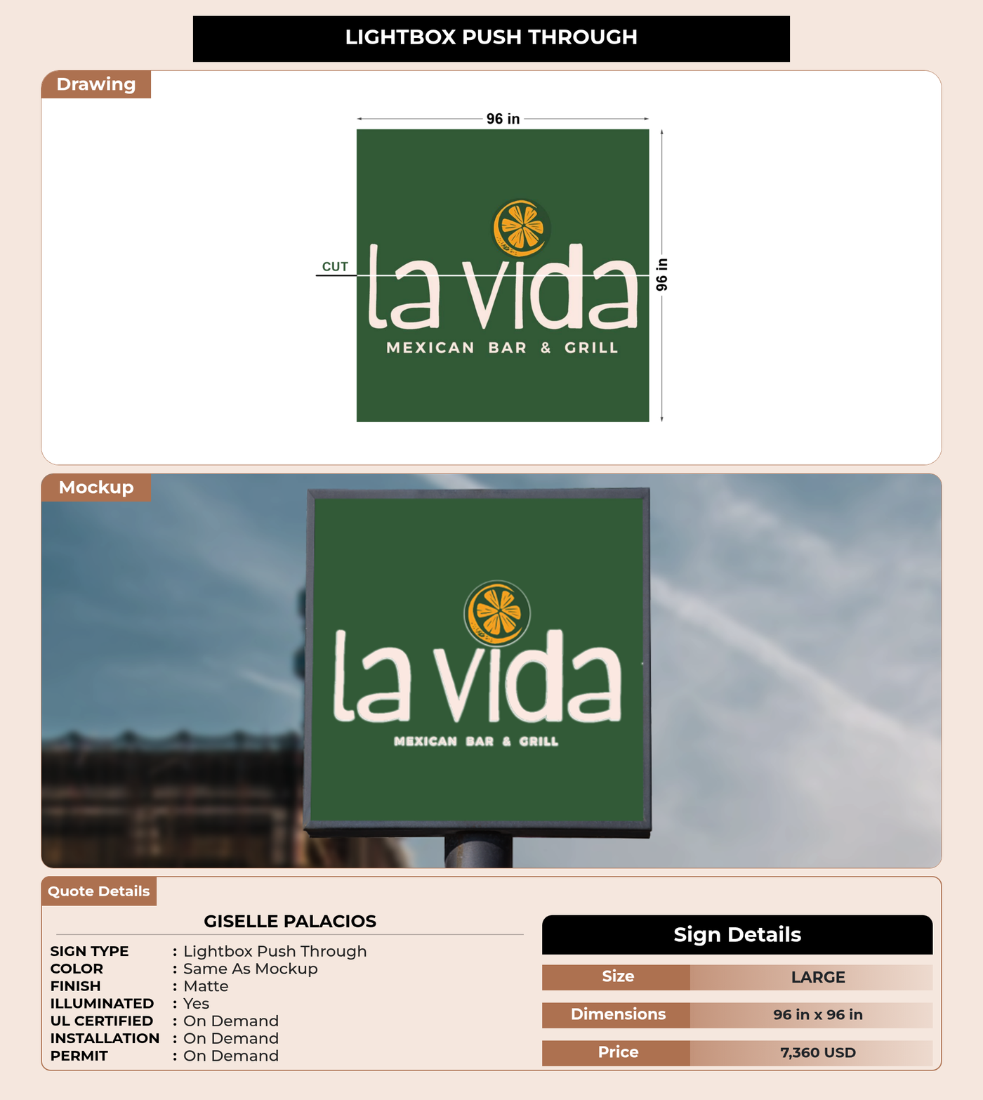 CUSTOM MOCKUP SIGN FOR Giselle Palacios