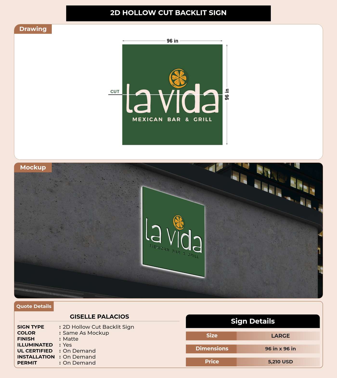 CUSTOM MOCKUP SIGN FOR Giselle Palacios