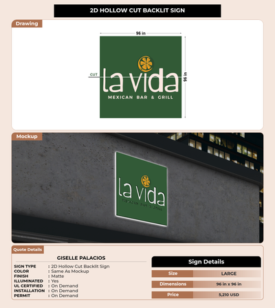 CUSTOM MOCKUP SIGN FOR Giselle Palacios