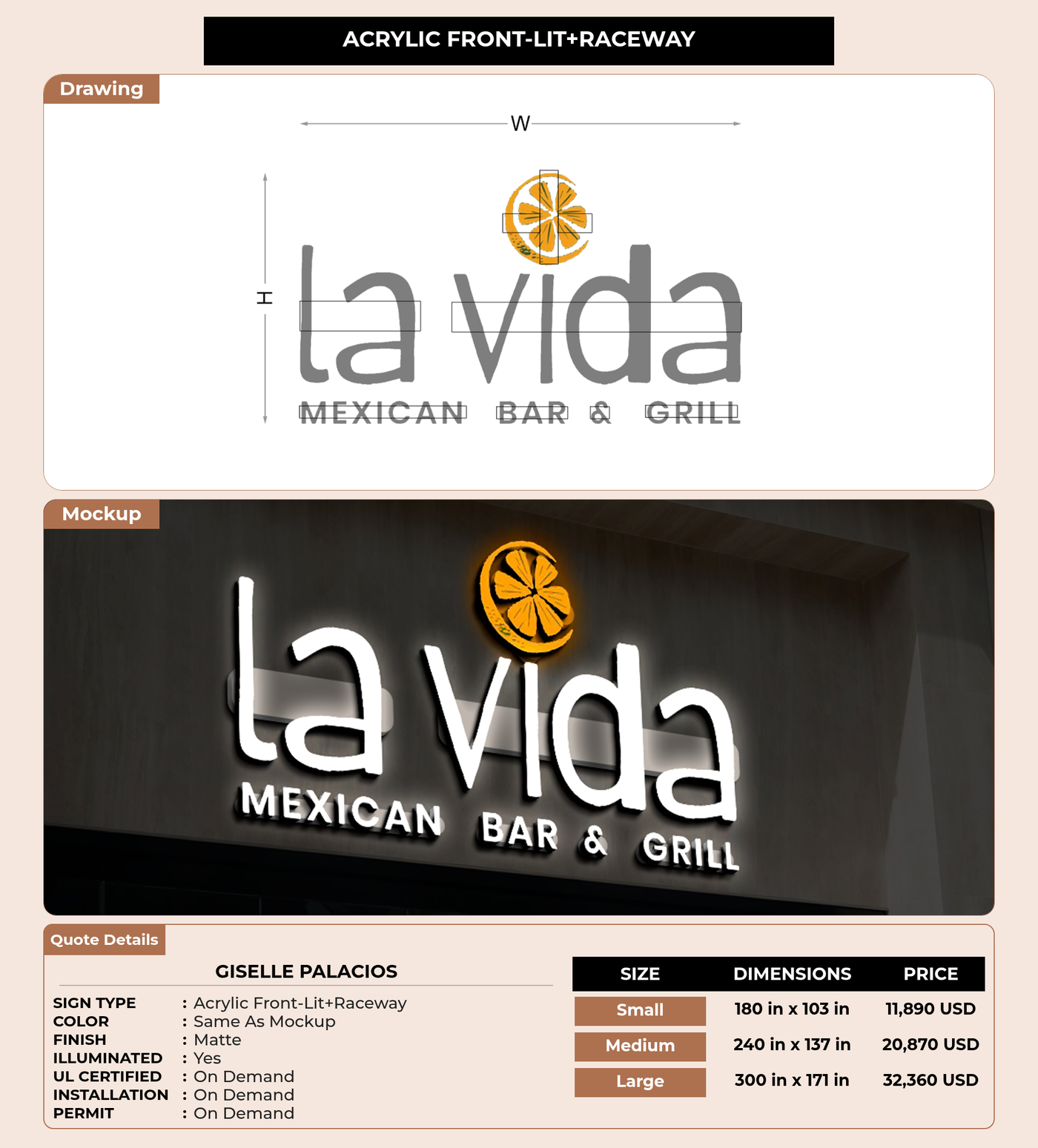 CUSTOM MOCKUP SIGN FOR Giselle Palacios