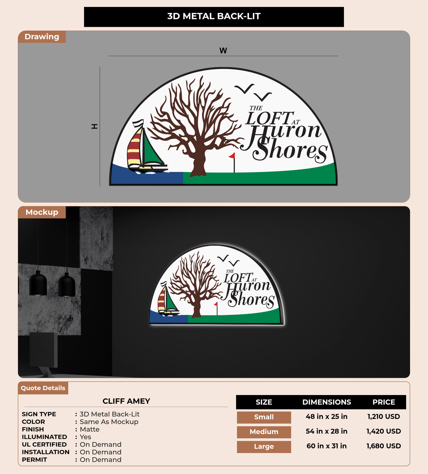 CUSTOM MOCKUP SIGN FOR Cliff Amey
