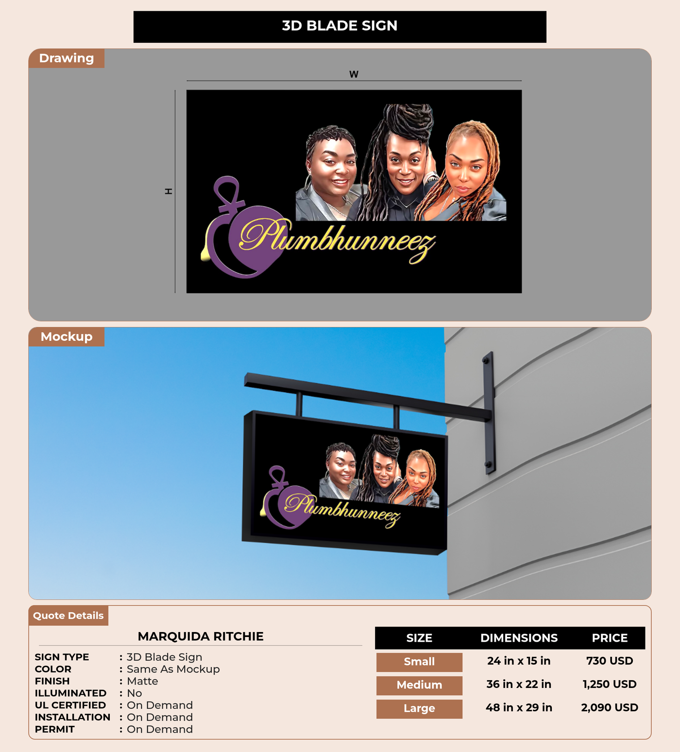 CUSTOM MOCKUP SIGN FOR Marquida Ritchie