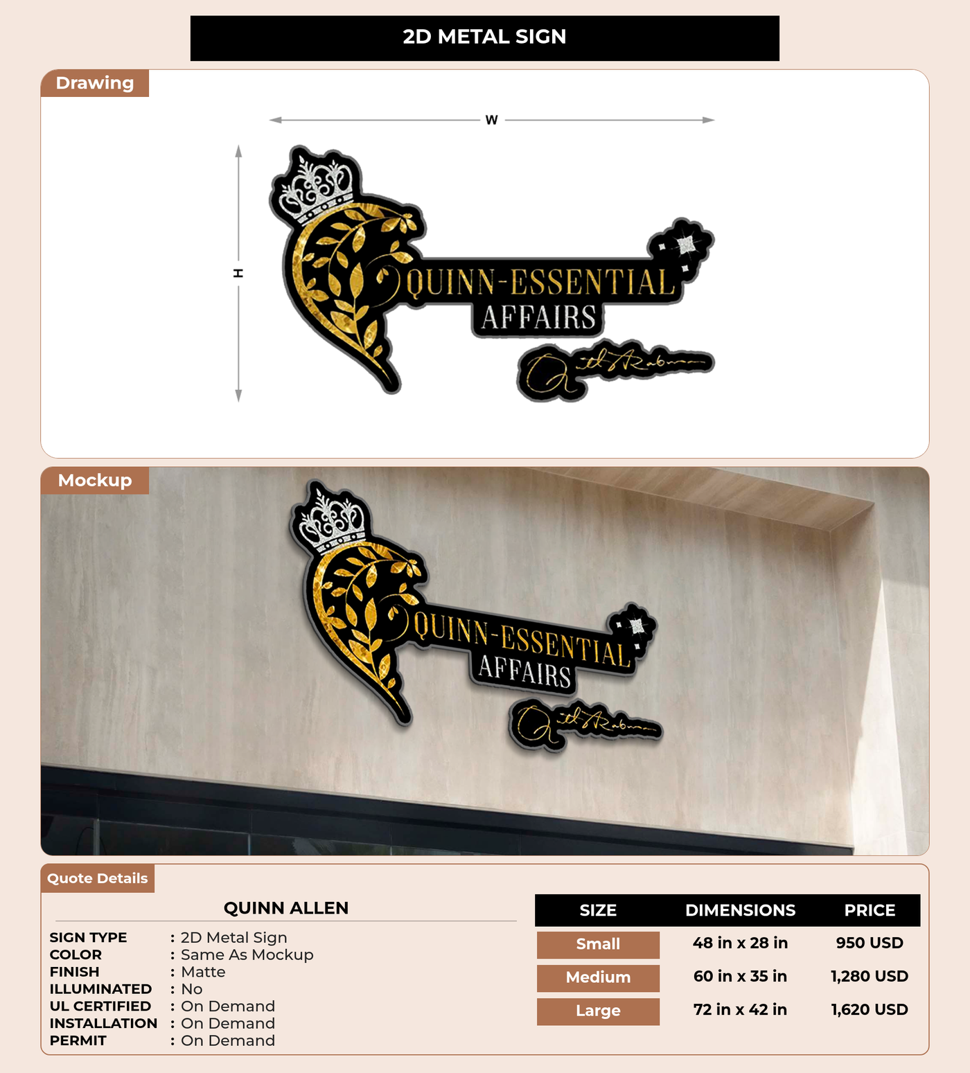 CUSTOM MOCKUP SIGN FOR Quinn Allen