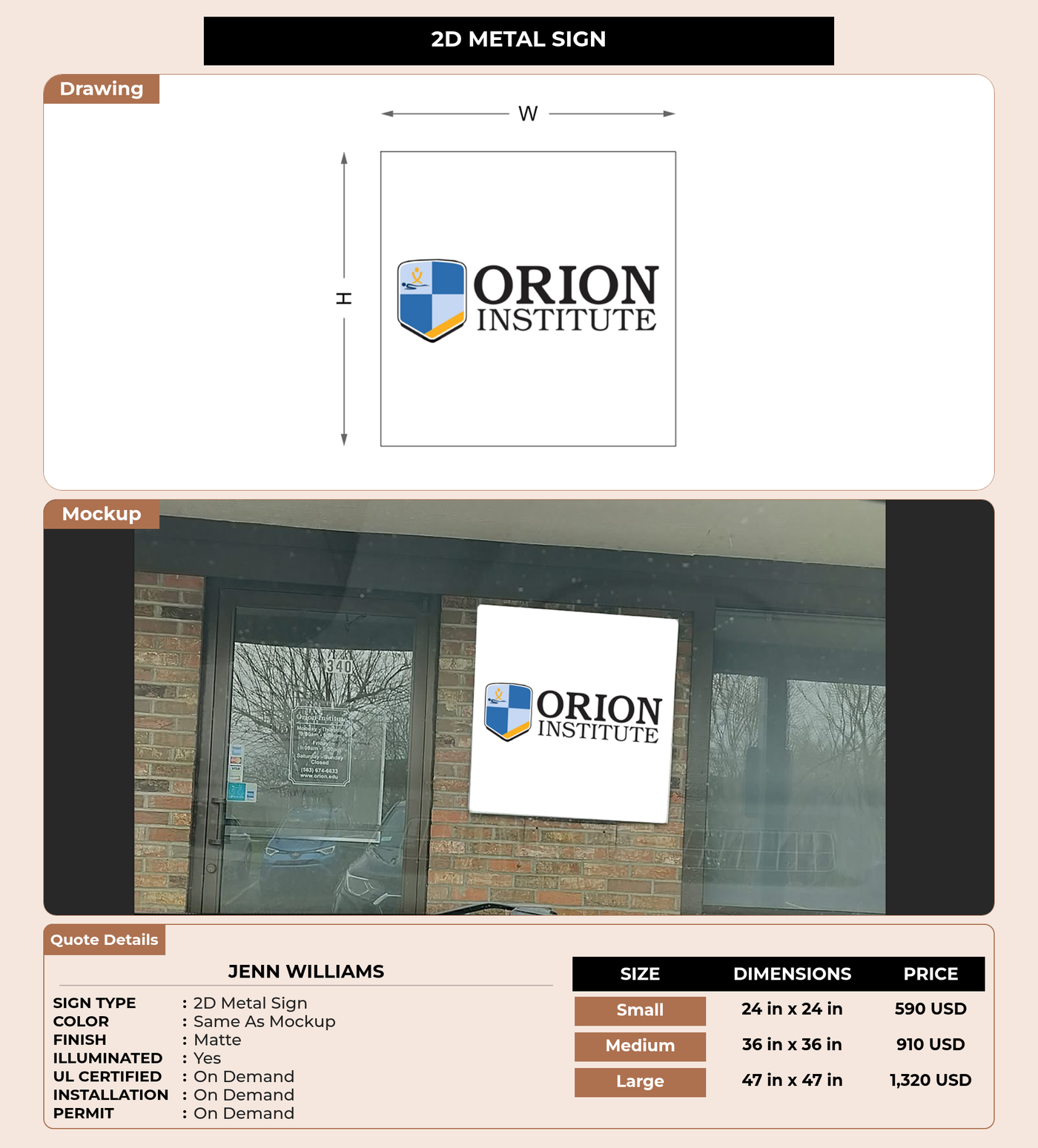 CUSTOM MOCKUP SIGN FOR Jenn Williams
