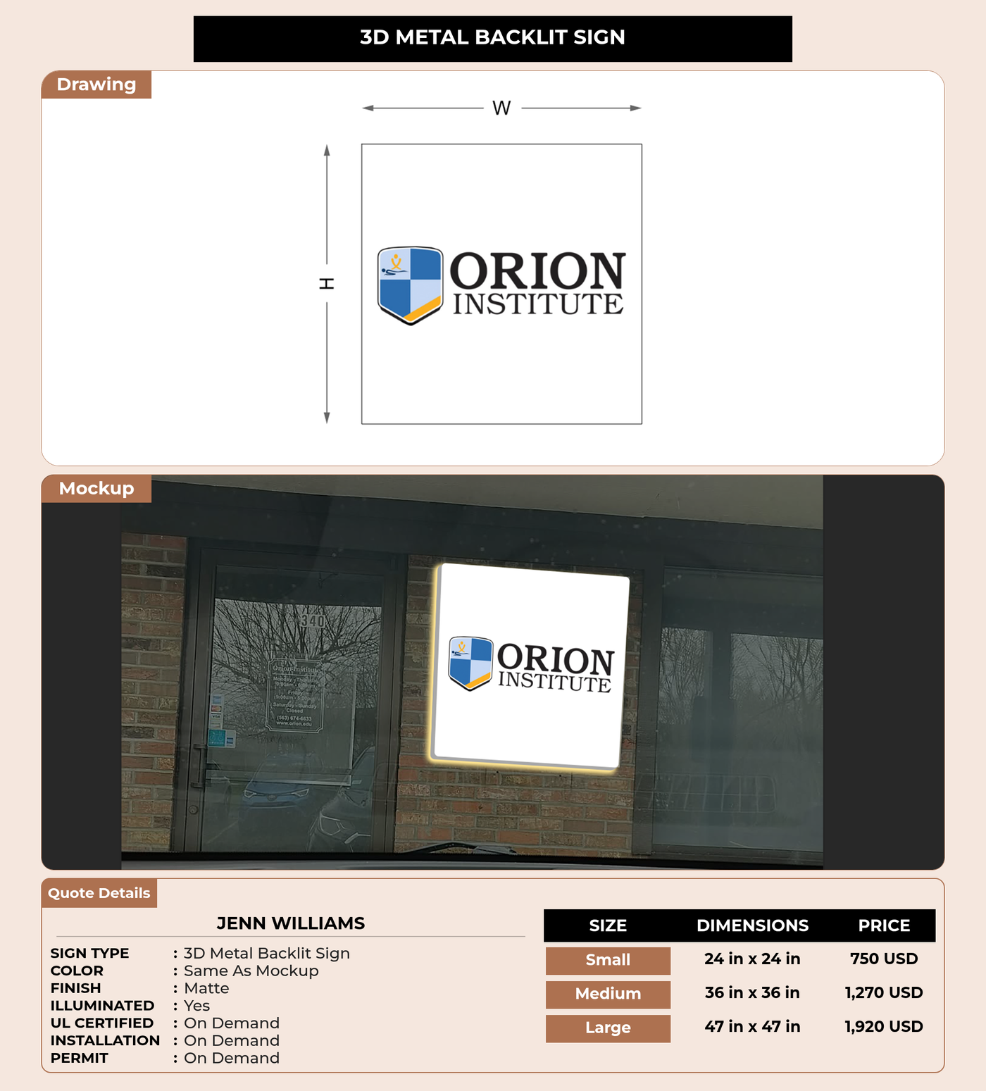 CUSTOM MOCKUP SIGN FOR Jenn Williams