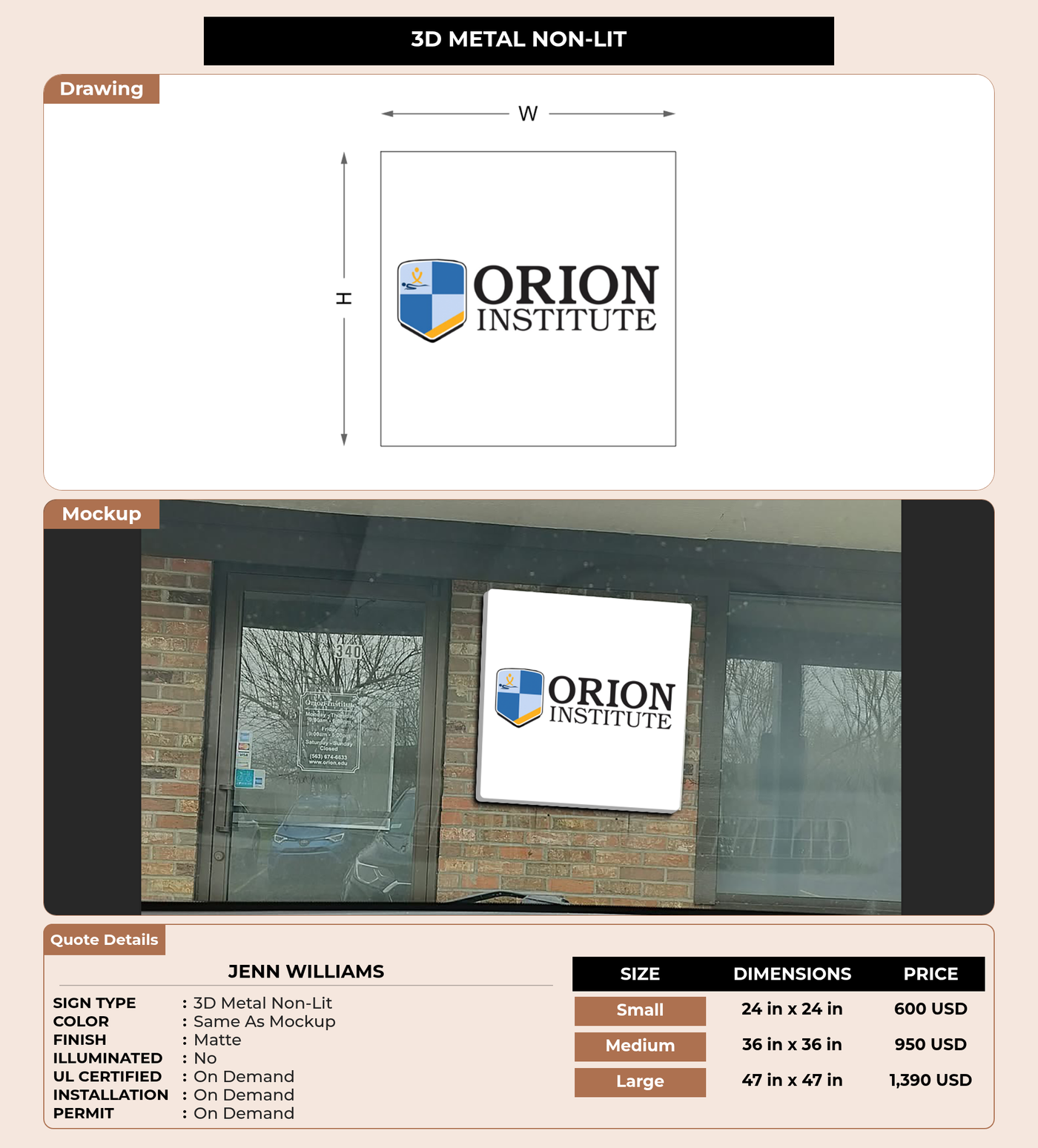 CUSTOM MOCKUP SIGN FOR Jenn Williams