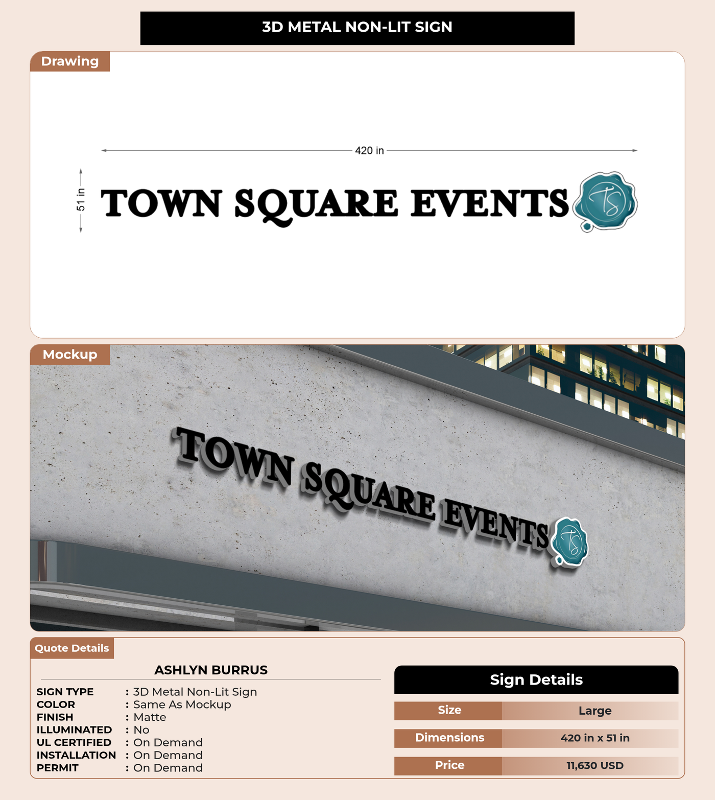 CUSTOM MOCKUP SIGN FOR Ashlyn Burrus
