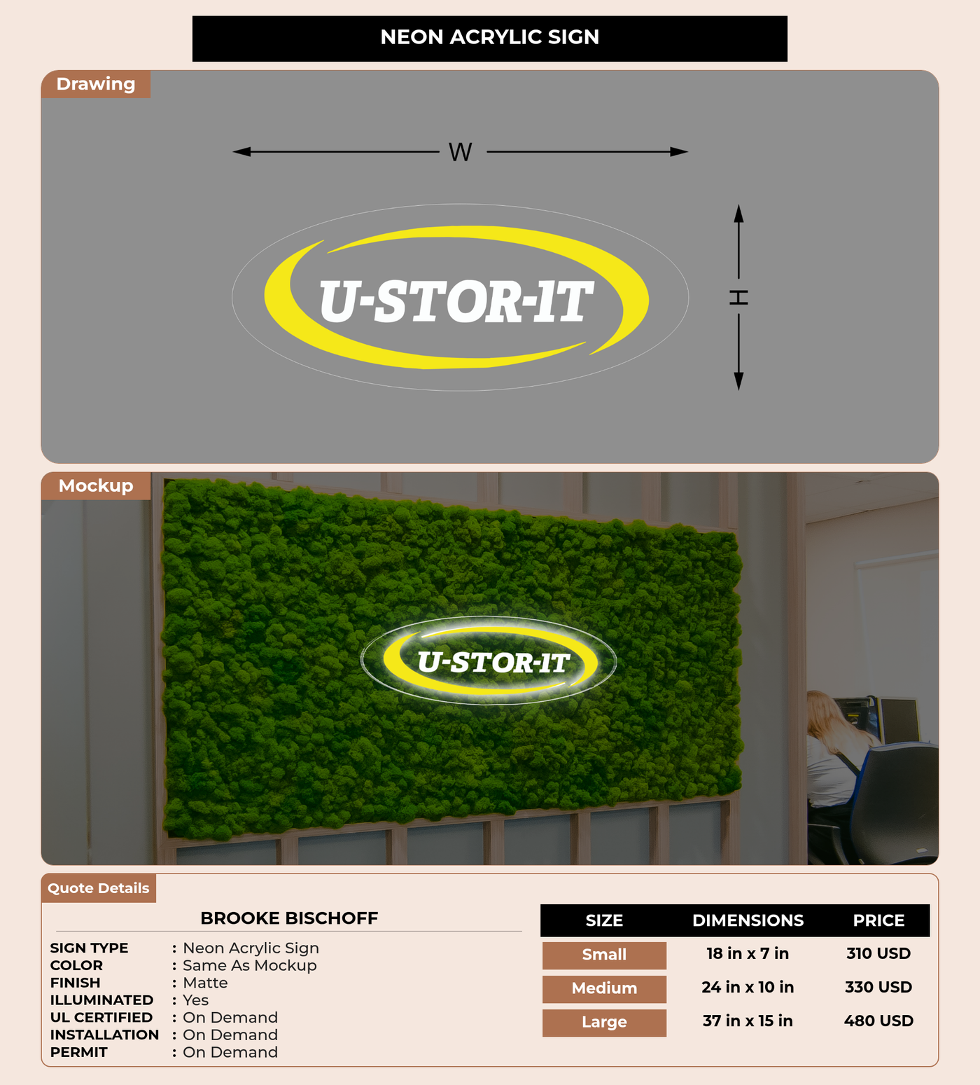 CUSTOM MOCKUP SIGN FOR Brooke Bischoff